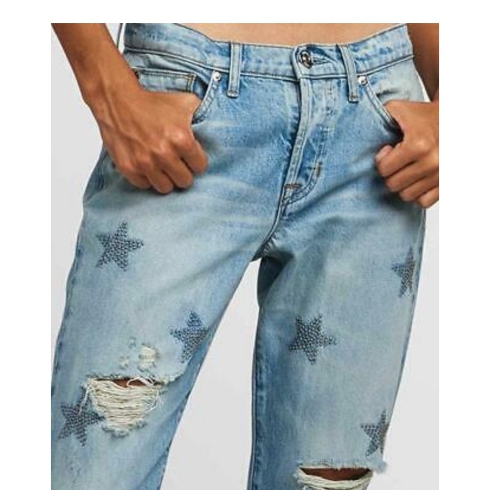 Cropped Relaxed Straight Hudson Embellished Jeans